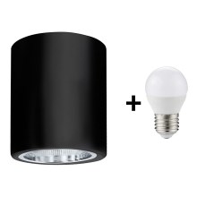 LED Plafondlamp JUPITER 1xE27/6W/230V 120x98 mm zwart