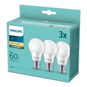 LOT 3x Ampoule LED Philips A60 E27/8W/230V 2700K