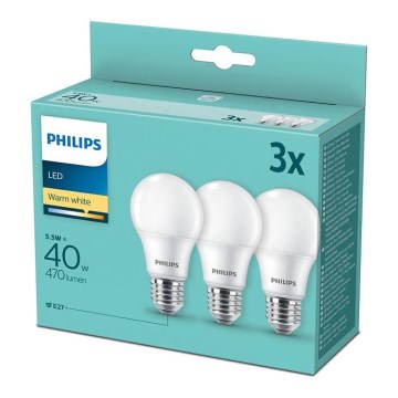 LOT 3x Ampoule LED Philips E27/5,5W/230V 2700K