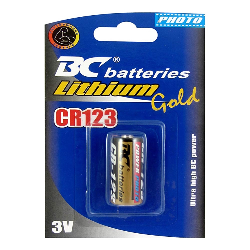 1 pc Pile lithium CR123 GOLD 3V