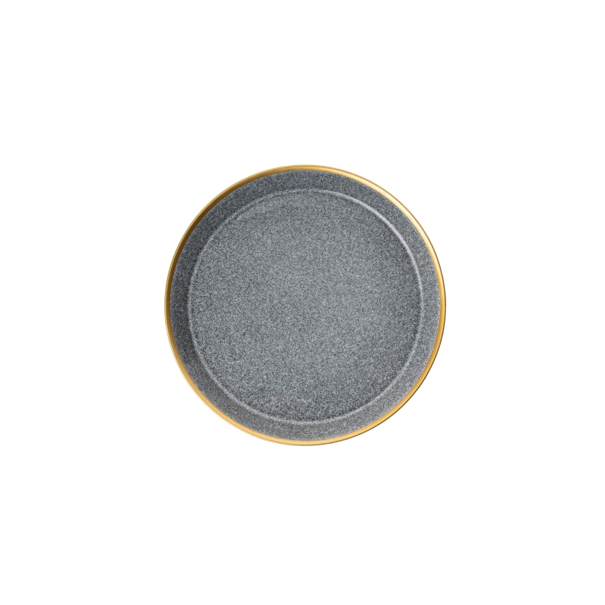 16-delige serviesset antraciet/goud/porselein