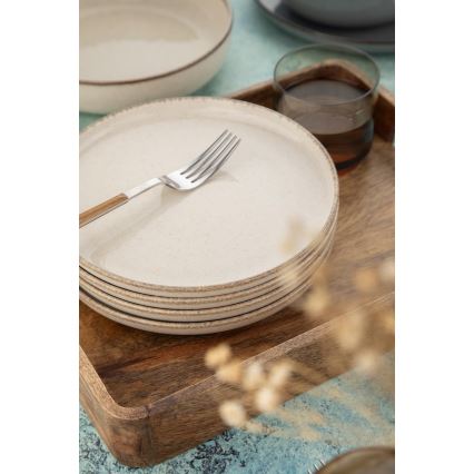 16-delige serviesset grijs/beige/porselein