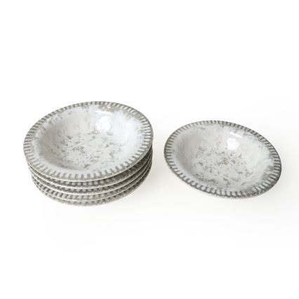 18-delig servies, grijs/keramiek