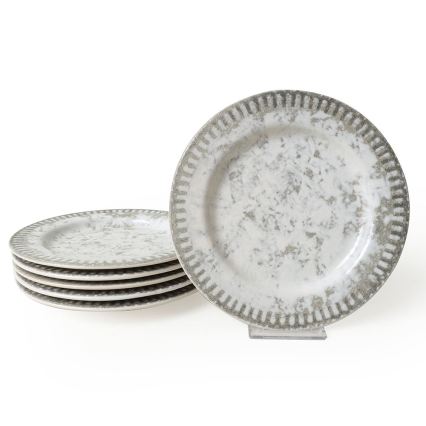 18-delig servies, grijs/keramiek