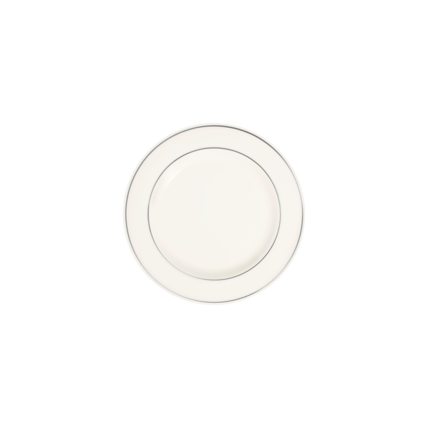 18-delig serviesset crème/zilver/porselein