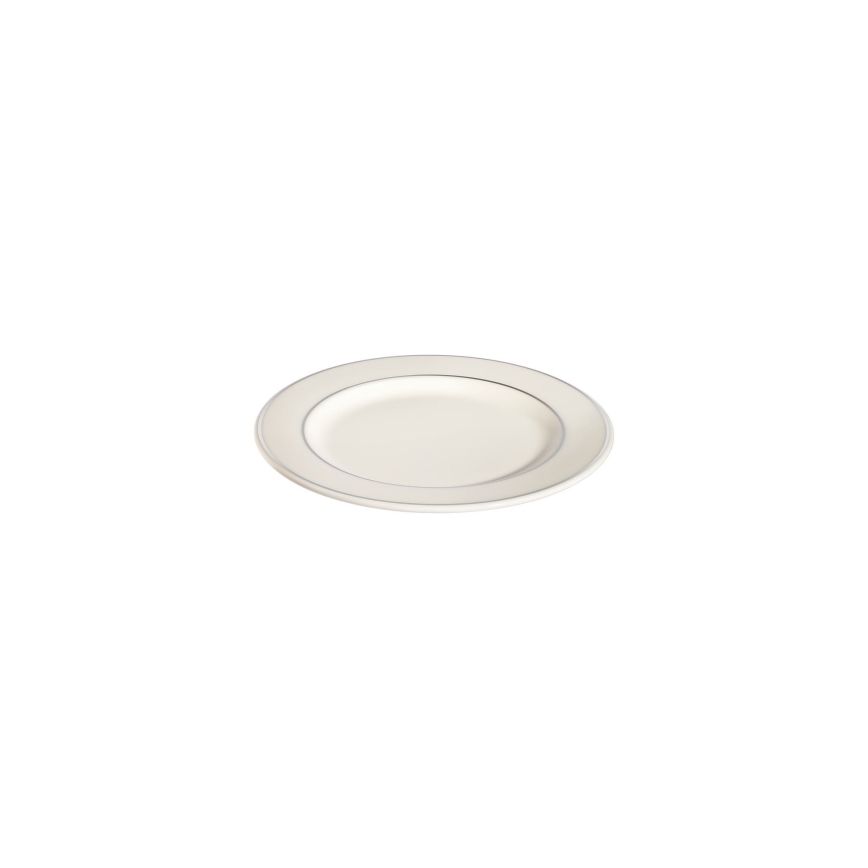 18-delig serviesset crème/zilver/porselein