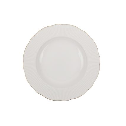 18-delige serviesset, wit/goud, porselein