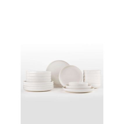 18-delige serviesset wit/porselein