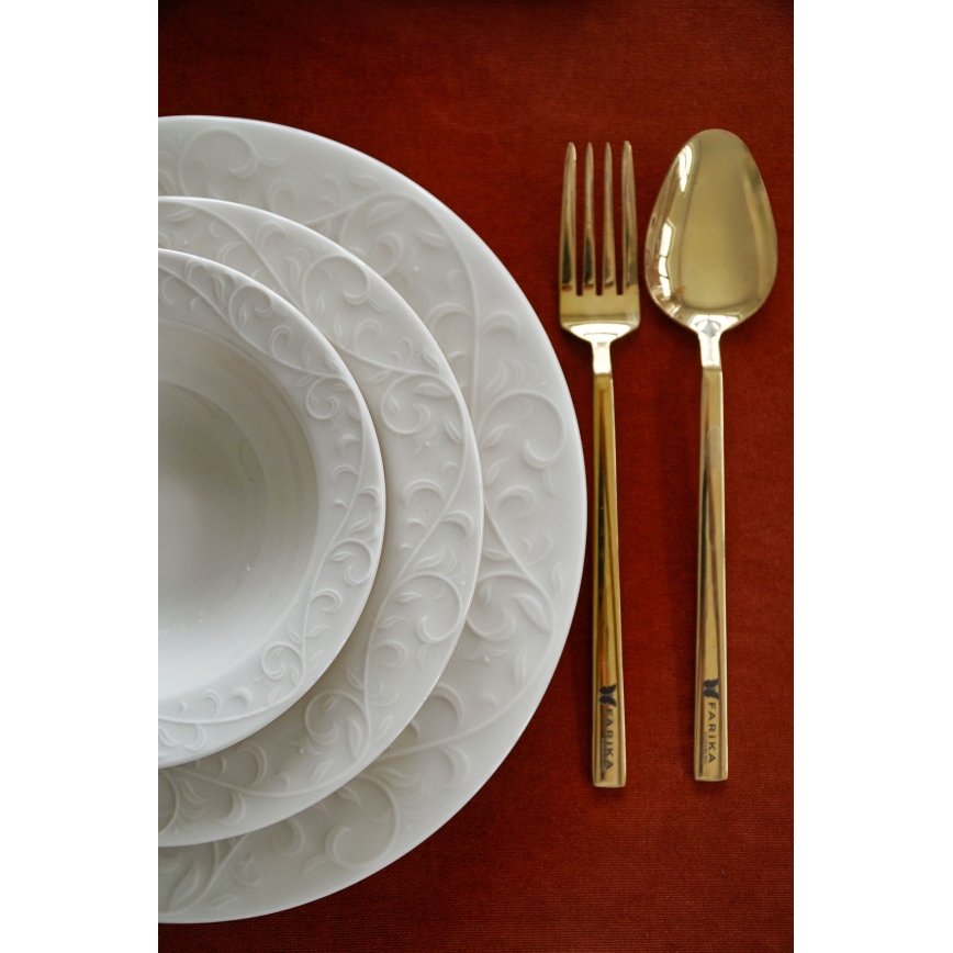 18-delige serviesset, wit porselein