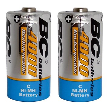 2 pce Pile rechargeable NiMH C 4000 mAh 1,2V