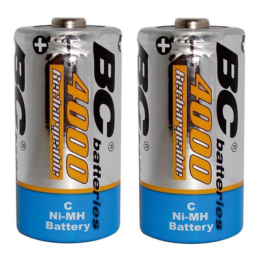 2 pce Pile rechargeable NiMH C 4000 mAh 1,2V