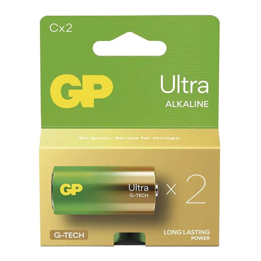 2 st. Alkaline batterij C GP ULTRA 1,5V