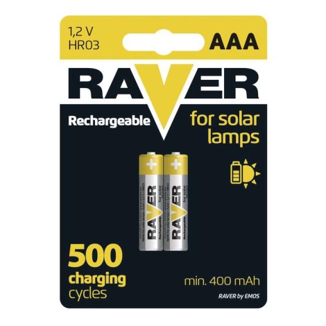 2 st. Oplaadbare batterijen AAA RAVER NiMH/1,2V/400 mAh