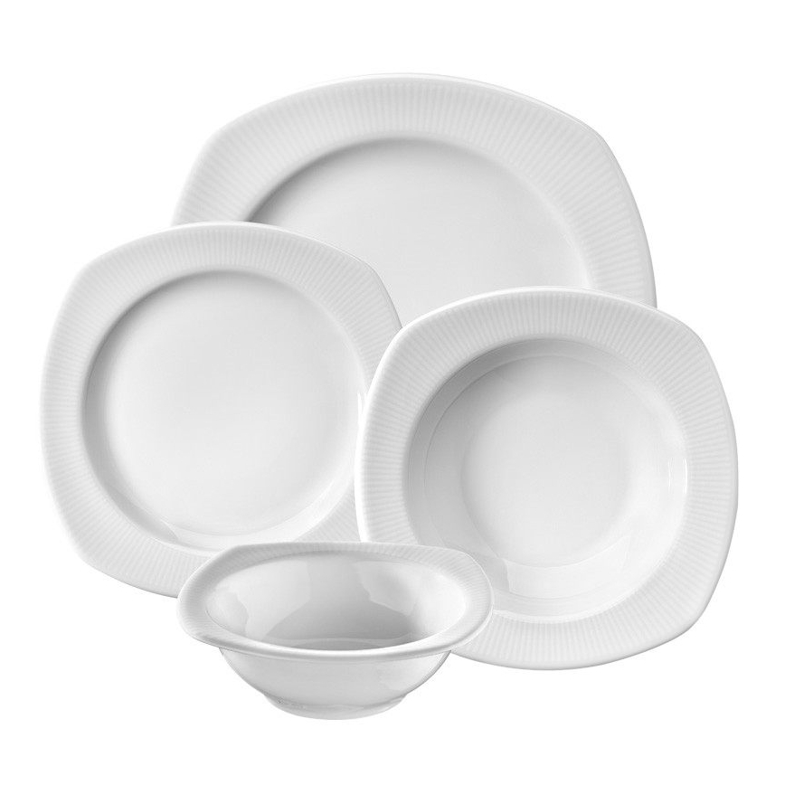24-delig porseleinen servies, wit