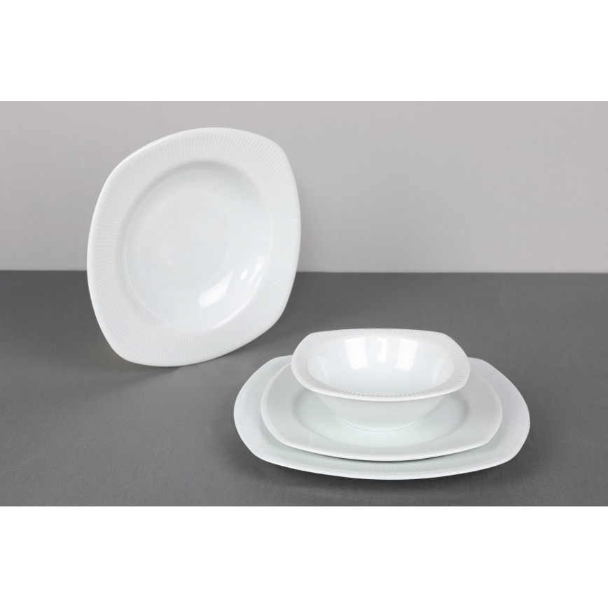 24-delig porseleinen servies, wit