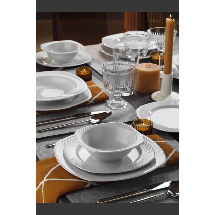 24-delig porseleinen servies, wit