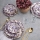 24-delig servies, paars, keramiek