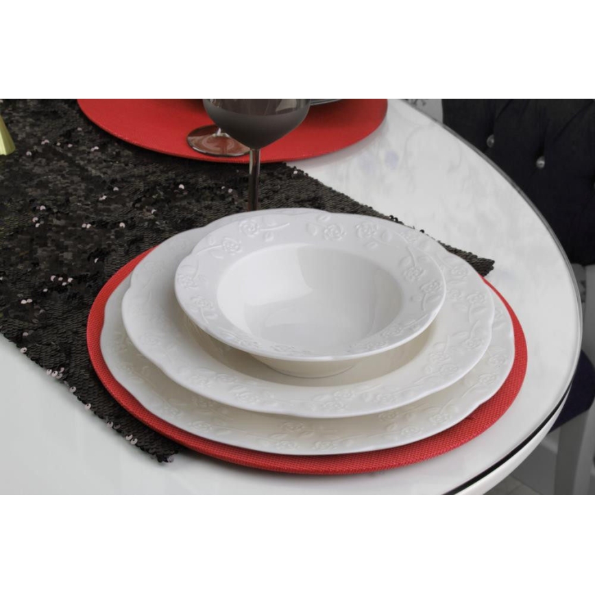 24-delig servies van crèmekleurig porselein