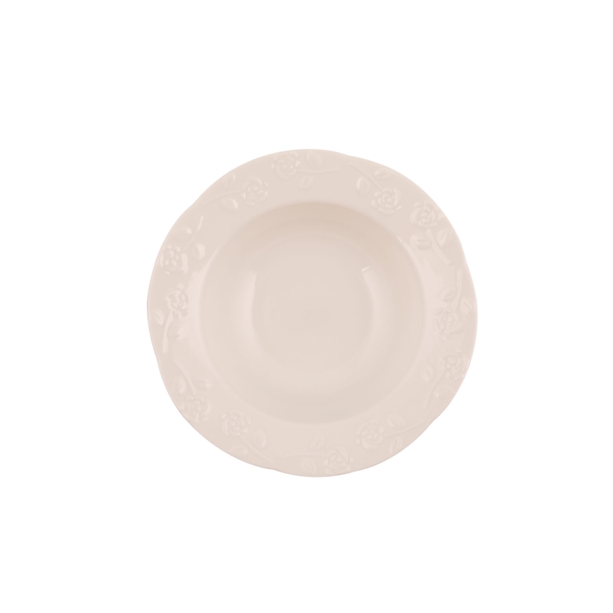 24-delig servies van crèmekleurig porselein
