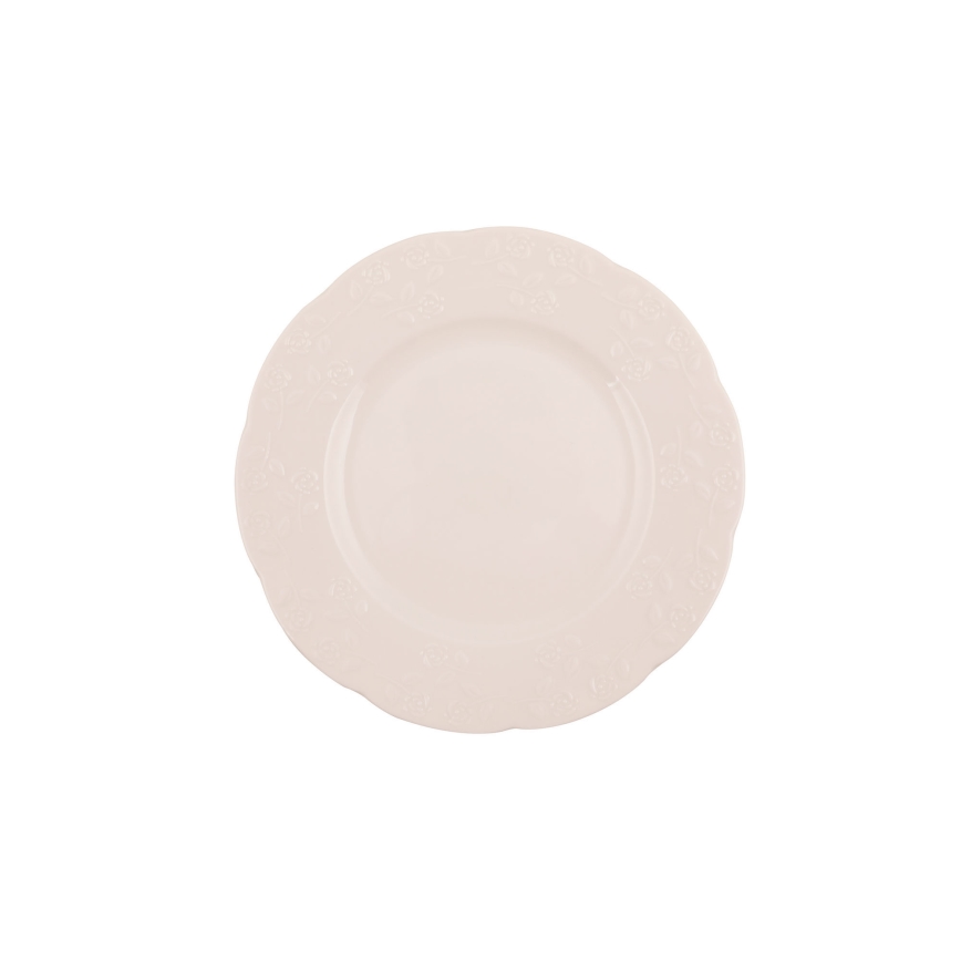 24-delig servies van crèmekleurig porselein