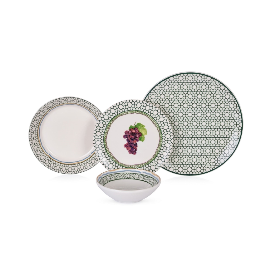 24-delig servies, veelkleurig/keramiek