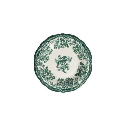 24-delig servies, wit/groen, porselein