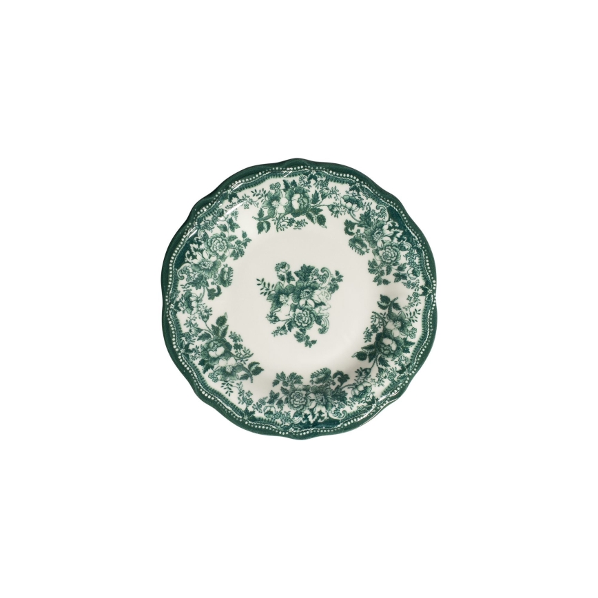 24-delig servies, wit/groen, porselein