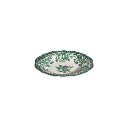 24-delig servies, wit/groen, porselein