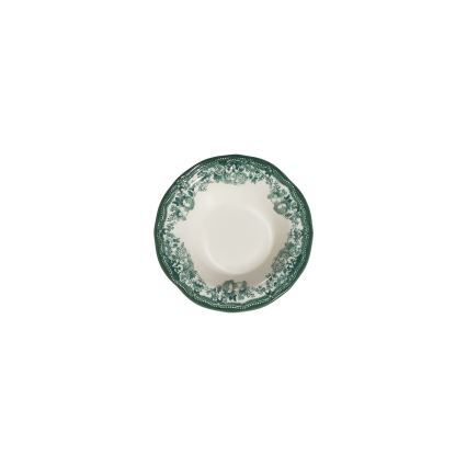 24-delig servies, wit/groen, porselein