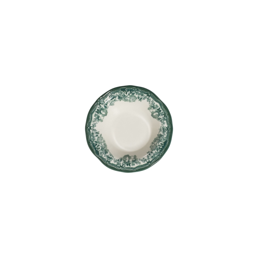 24-delig servies, wit/groen, porselein