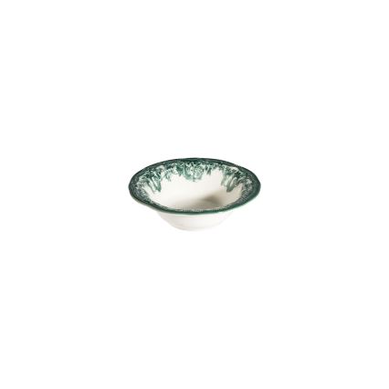 24-delig servies, wit/groen, porselein