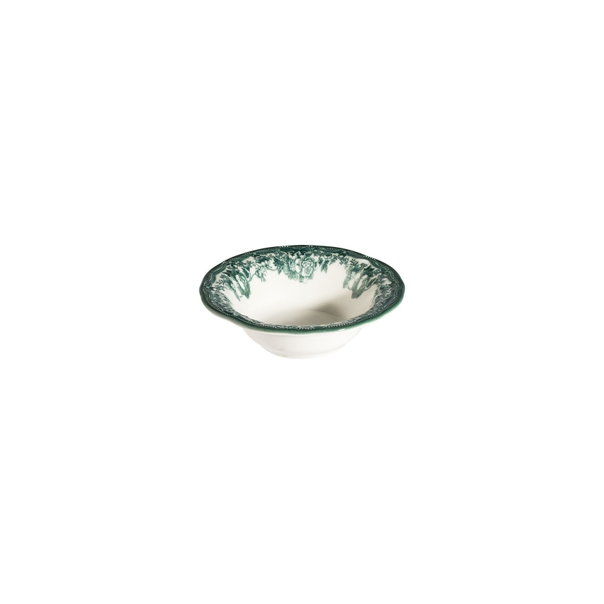 24-delig servies, wit/groen, porselein