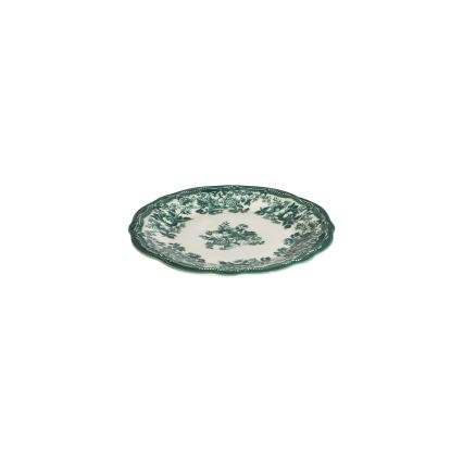 24-delig servies, wit/groen, porselein