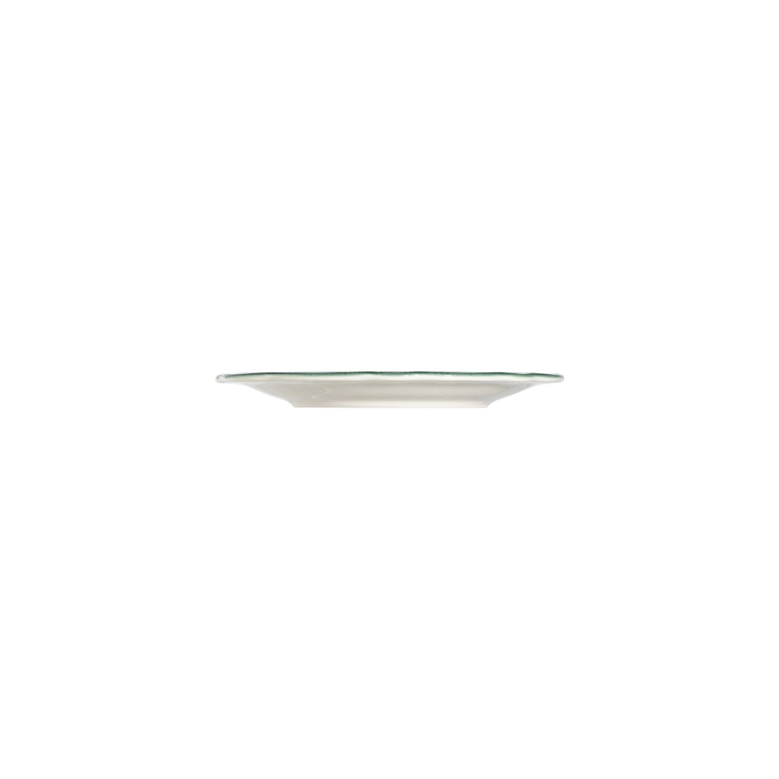 24-delig servies, wit/groen, porselein
