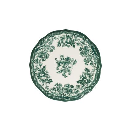 24-delig servies, wit/groen, porselein