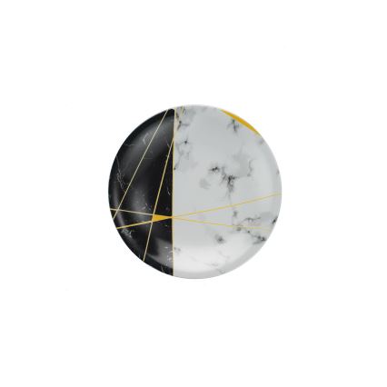 24-delige eetset zwart/wit/goud, porselein