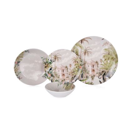 24-delige kleurrijke serviesset/keramiek