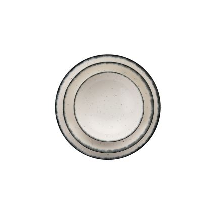 24-delige porseleinen serviesset, wit/zwart