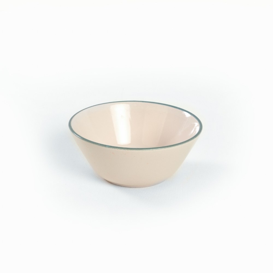 24-delige serviesset, beige/groen/steengoed