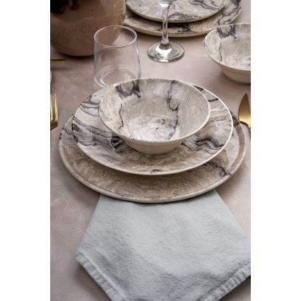 24-delige serviesset beige/keramiek