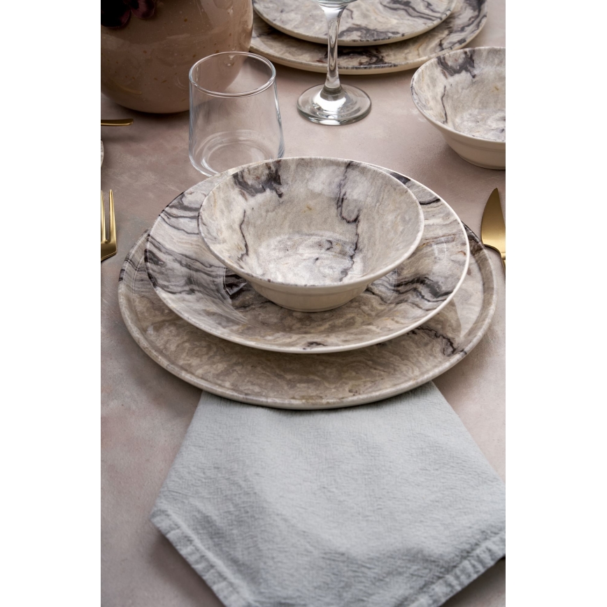 24-delige serviesset beige/keramiek