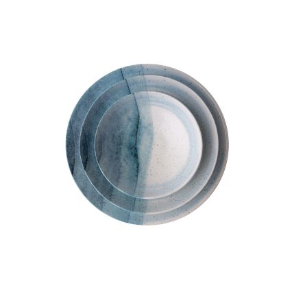 24-delige serviesset blauw/crème/porselein