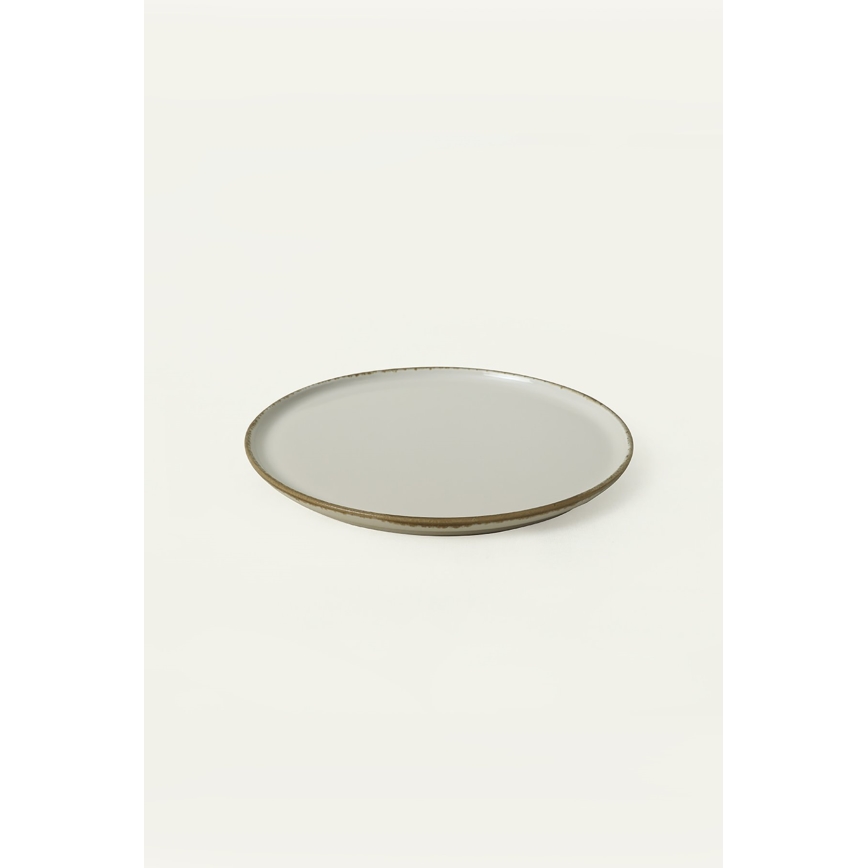 24-delige serviesset, crème/bruin, keramiek