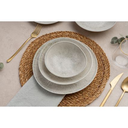 24-delige serviesset, grijs/porselein