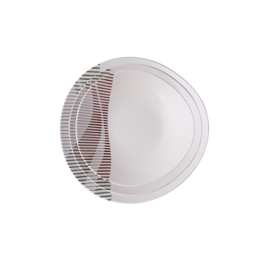 24-delige serviesset in levendige kleuren, van porselein