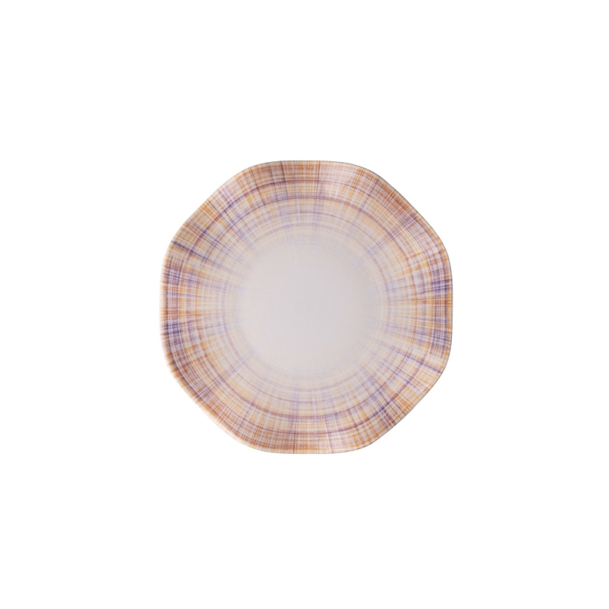 24-delige serviesset, oranje/blauw, porselein