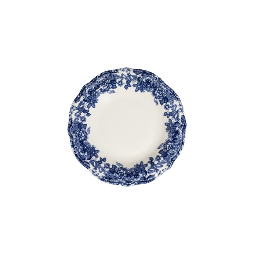 24-delige serviesset van porselein, wit/blauw
