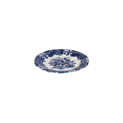 24-delige serviesset van porselein, wit/blauw