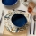 24-delige serviesset veelkleurig/blauw/porselein