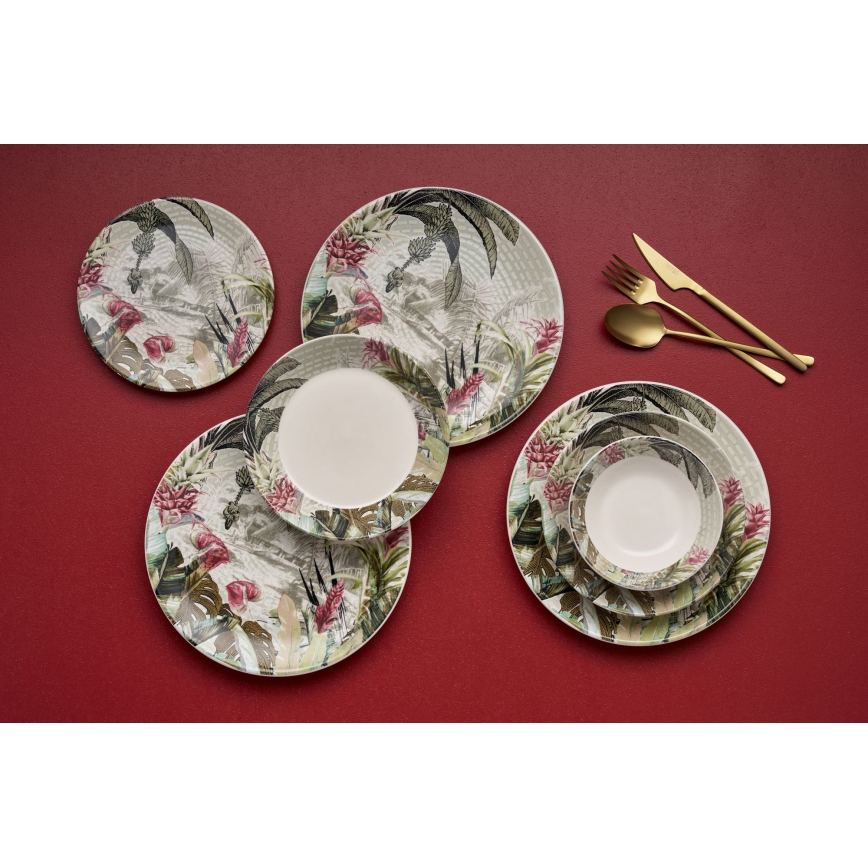 24-delige serviesset, veelkleurig/keramiek